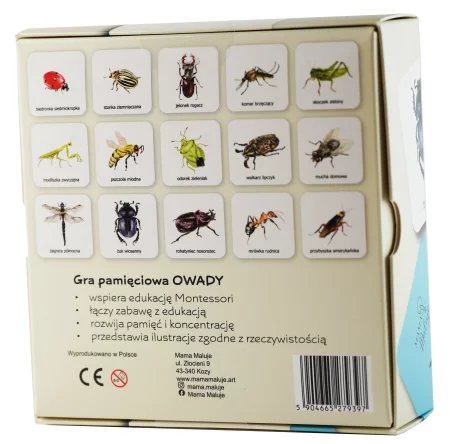 Gra dla dzieci memo OWADY od Mama Maluje