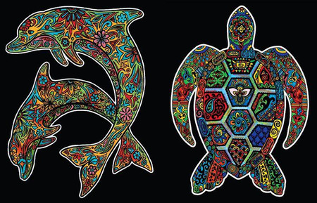 Notatnik Welwetowy A5 Morskie Zwierzęta