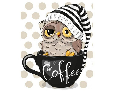 Diamentowa Mozaika 20x29 Sowa Kawa