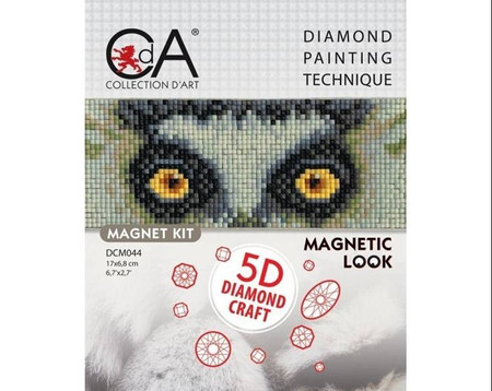 Diamentowa Mozaika z magnesem Oczy Lemur