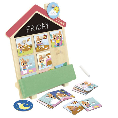 Drewniana tablica rutyny - Obrazkowy plan dnia dla dzieci Goula