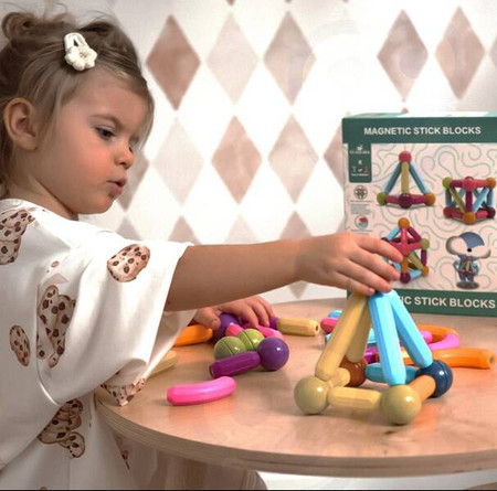 WOOPIE Magnetyczne Klocki Konstrukcyjne Edukacyjne Duże Grube 38 el.