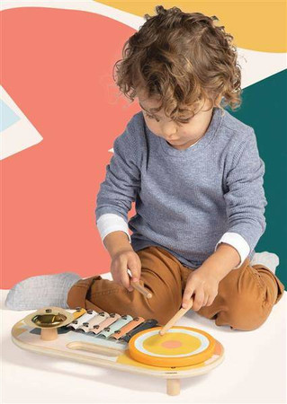 Zestaw muzyczny dla dzieci z drewna Beats to Go 159120-Manhattan Toy, instrumenty dla dzieci