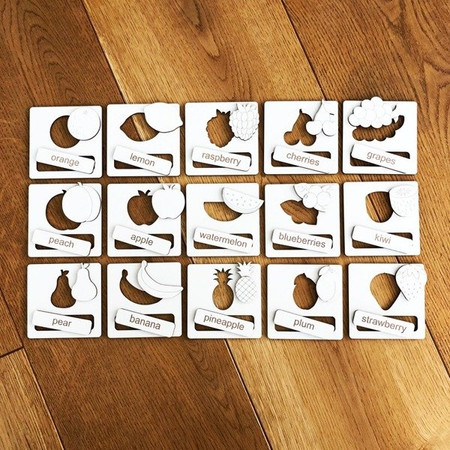 Układanka tematyczna do nauki angielskiego - Fruits