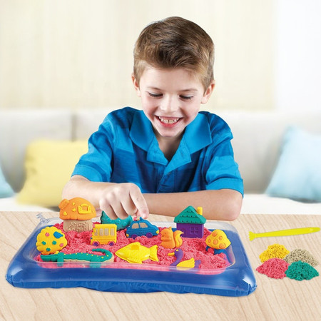 WOOPIE Piasek Kinetyczny 0,8 kg Zestaw w Koszyku z Foremkami +  /