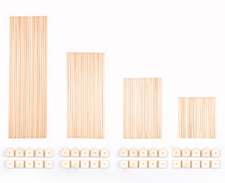 Drewniane klocki konstrukcyjne Maxi Trigonos Hejmo - 150 el. 4+