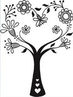 Stempel Drzewo-Serce z Kwiatów