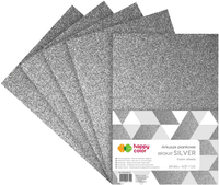 Arkusze piankowe brokatowe Happy Color A4 srebrne 5 ark.