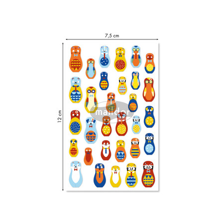 Naklejki 3D wypukłe Matrioszki Zwierzęta