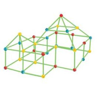 WOOPIE Duże Patyczki Konstrukcyjne Namiot Słomki Rurki Świecące w Ciemności 128 el.