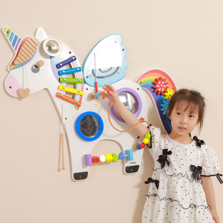 Tablica manipulacyjna Panel ścienny - Tęczowy Jednorożec