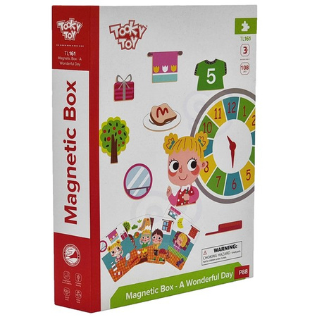 TOOKY TOY Drewniana układanka magnetyczna Mój dzień Moja rutyna