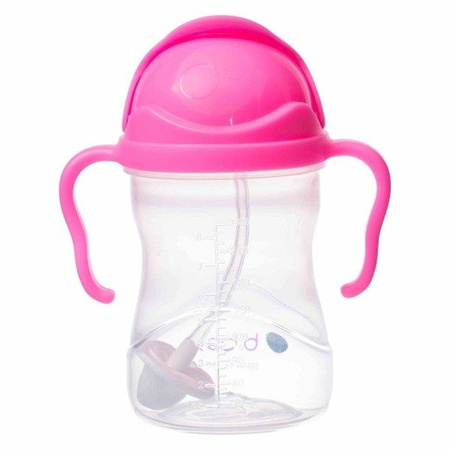 Bidon ze słomką 240 ml, różowy, b.box