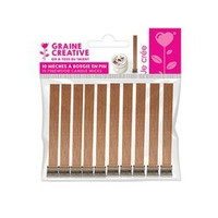 Knoty drewniane do świec 20x130 mm 10szt