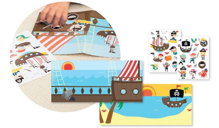Zestaw naklejek z 2 planszami Apli Kids - Piraci
