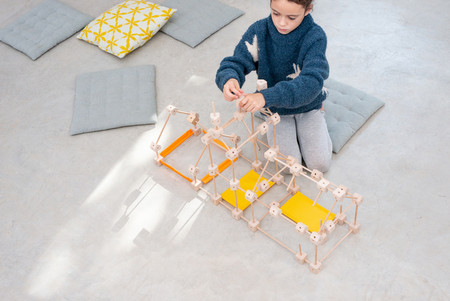 Drewniane klocki konstrukcyjne Mini Trigonos - 130 el.