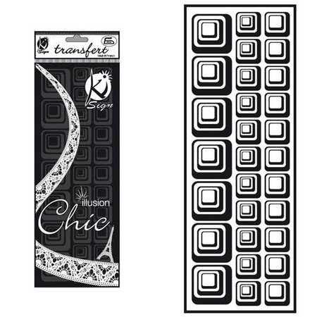 Naprasowanka welwetowa Czarna Kwadraty