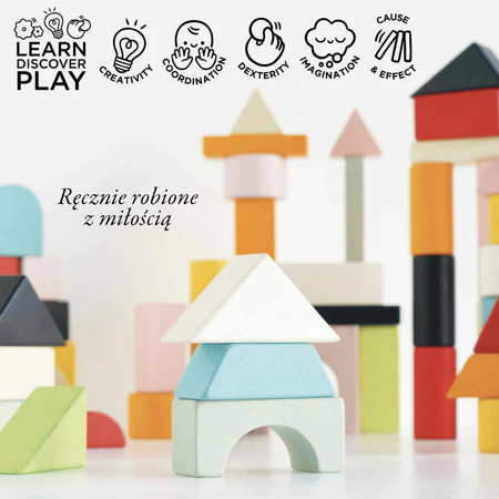 Drewniane klocki zestaw 60 sztuk zabawka edukacyjna dla dzieci, Le Toy Van