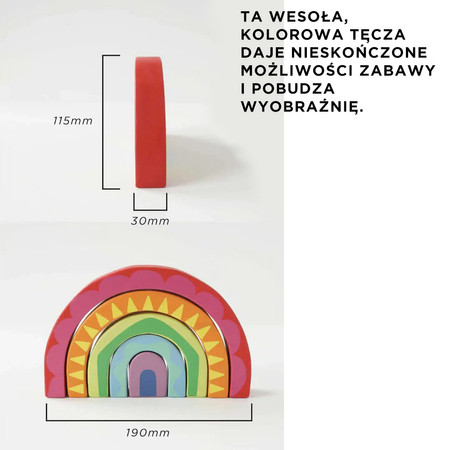 Drewniane klocki tęcza, zestaw, zabawka edukacyjna dla dzieci, Le Toy Van