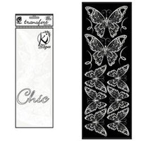 Naprasowanka welwetowa Złamana Biel Motyle