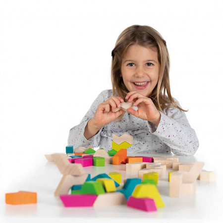 Klocki drewniane GeoBlox MaxiMix 60 el. Erzi 44329
