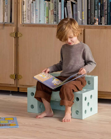 MODU Explorer set - Klocki modułowe XXL rozwijające motorykę dużą - Ocean Mint / Forest Green