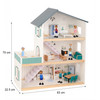 TOOKY TOY Duży Drewniany Domek dla Lalek + Figurki FSC