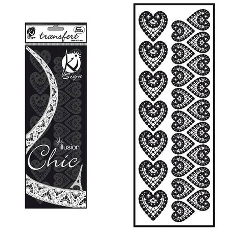 Naprasowanka welwetowa Czarna Serca