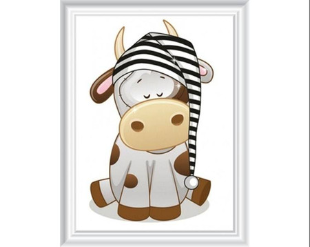 Diamentowa Mozaika 12x17 Krowa Słodkie sny