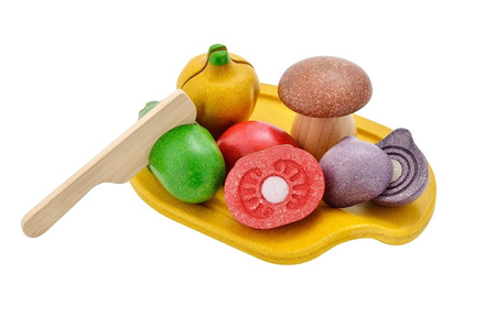 Drewniane warzywa z deską do krojenia, Plan Toys®
