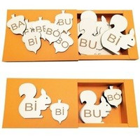 Układanka Dopasowywanie sylab z B - Wiewiórka i żołądź