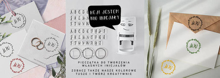 Pieczątka samotuszująca NIO Inicjały - ślubne