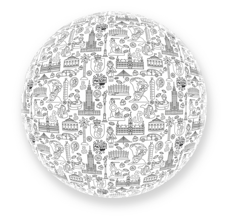 Piłka Balonowa do wielorazowego kolorowania XXL 85 cm WARSZAWA