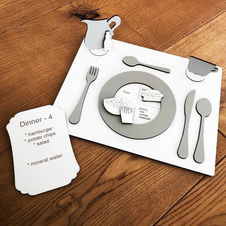Drewniana układanka My Plate do nauki angielskiego