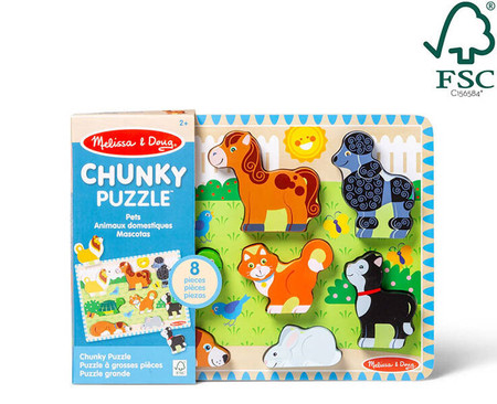 Drewniana układanka z figurkami zwierząt Melissa & Doug 13724