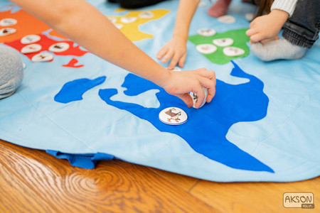 Zestaw Chusta Edukacyjna Mapa Świata Zwierzęta