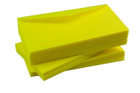 Koperty kolorowe żółte fluo 80g DL 10szt