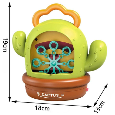 WOOPIE Elektryczna Maszyna Do Baniek Mydlanych Kaktus Efekty Dźwiękowe i Świetlne