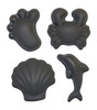 Silikonowe Foremki do piasku 4 szt. Scrunch - Ciemno szary