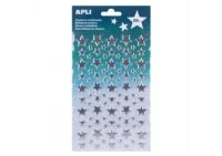 Naklejki metaliczne Apli Kids - Gwiazdki srebrne