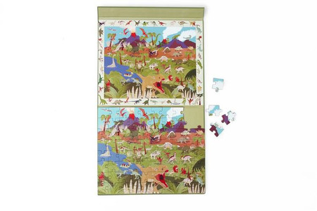 Scratch, 2 w 1 Puzzle magnetyczne i gra obserwacyjna - Diznozaury 80 el.