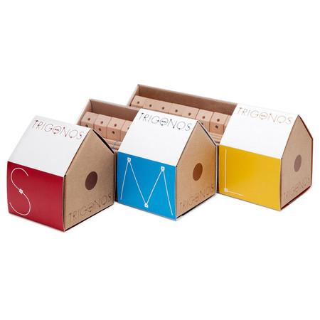 Drewniane klocki konstrukcyjne Mini Trigonos - 85 el.