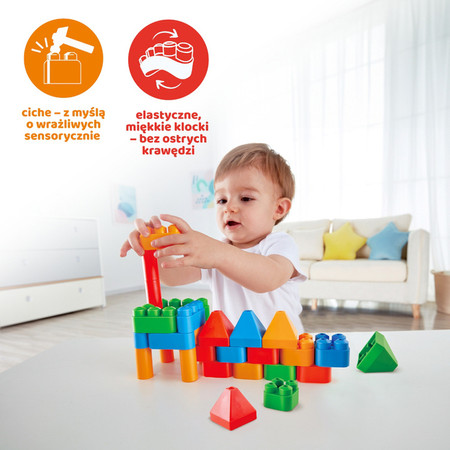 Klocki konstrukcyjne, Zestaw startowy małego architekta, 30 el., 18m+, PolyM