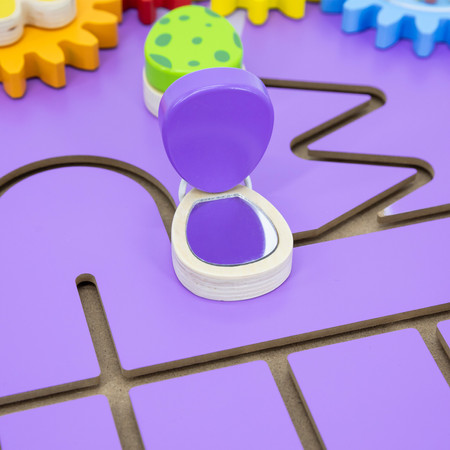 Duża drewniana tablica motoryczna panel ścienny - Dinozaur