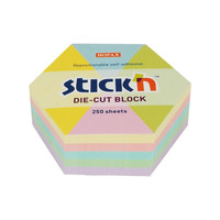 Notes sześciokąt, 61x70mm, mix 5 kol. pastelowych, 250kart.(18)