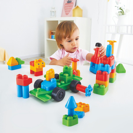 Klocki konstrukcyjne, Miasto, 50 el., 18m+, PolyM