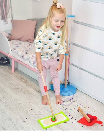 TOOKY TOY Drewniany Zestaw do Sprzątania dla Dzieci 6 el.