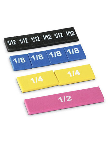 Learning Resources | Kolorowe ułamki - prostokąty z pianki magnetycznej LERLER0611