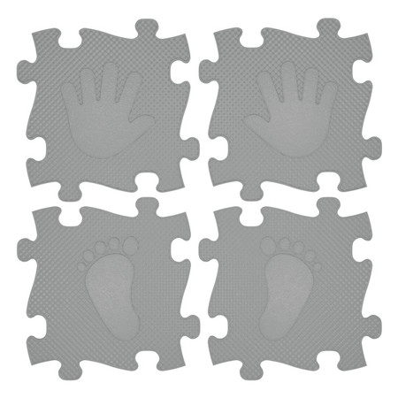 WOOPIE Mata Sensoryczna Ortopedyczna Puzzle Ręce i Nogi 16 el. - Kolor Szary