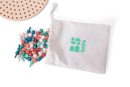 BS Toys, Układanka mozaika z drewnianymi pinezkami grzybkami